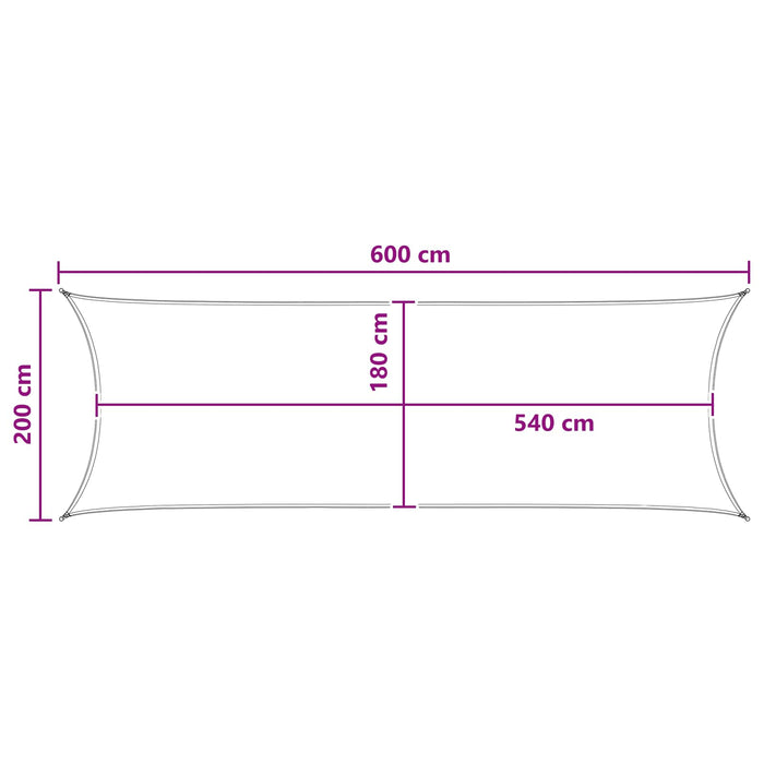 Pânză de umbră 2 x 6 m HDPE Dreptunghiular Verde închis WALTI