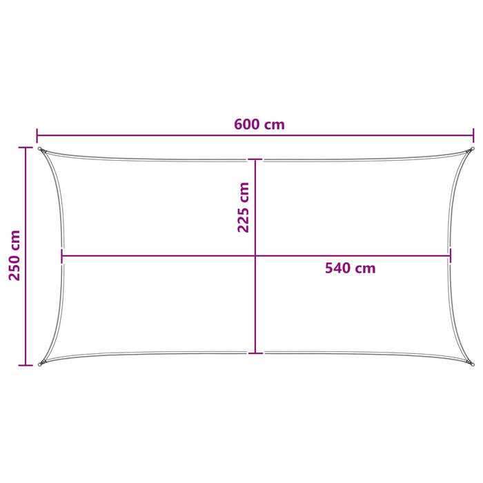 Pânză de umbră 2,5 x 6 m HDPE Dreptunghiular Verde închis WALTI
