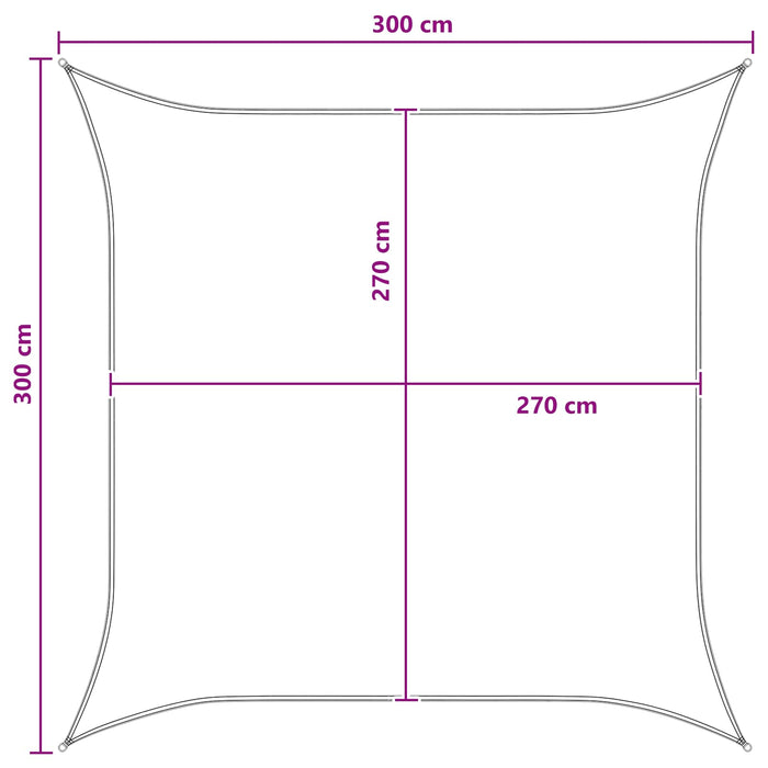 Pânză de umbră Antracit și Alb 3 x 3 m HDPE WALTI