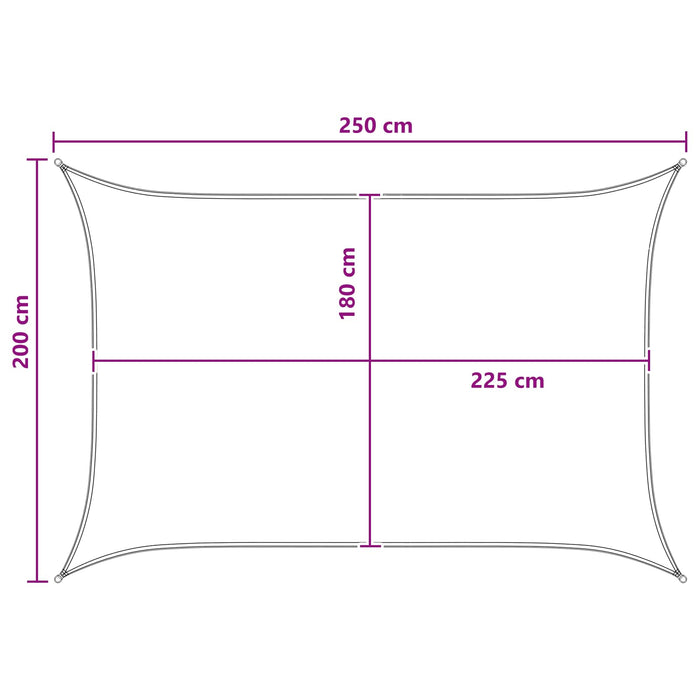 Pânză de umbră Antracit și Alb 2 x 2,5 m HDPE WALTI