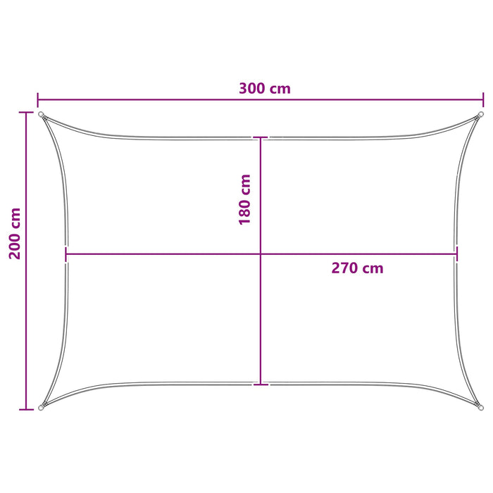 Pânză de umbră Antracit și Alb 2 x 3 m HDPE WALTI