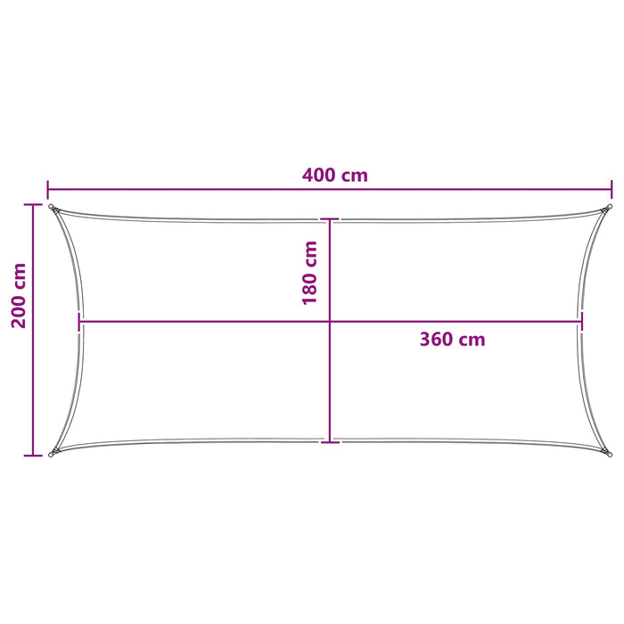 Pânză de umbră Antracit și Alb 2 x 4 m HDPE WALTI