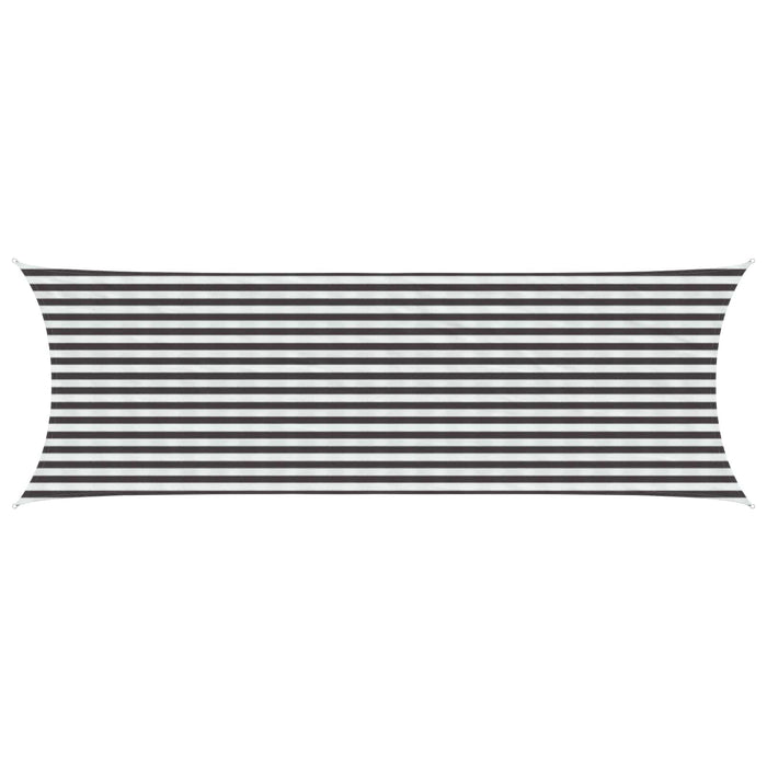 Pânză de umbră Antracit și Alb 2 x 6 m HDPE WALTI