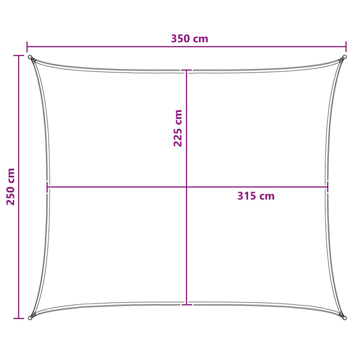 Pânză de umbră Antracit și Alb 2,5 x 3,5 m HDPE WALTI
