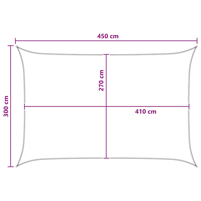 Pânză de umbră Antracit și Alb 3 x 4,5 m HDPE WALTI