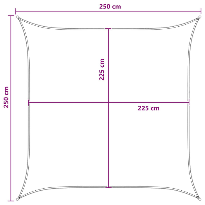 Pânză de umbră Galben și alb 2,5 x 2,5 m HDPE WALTI