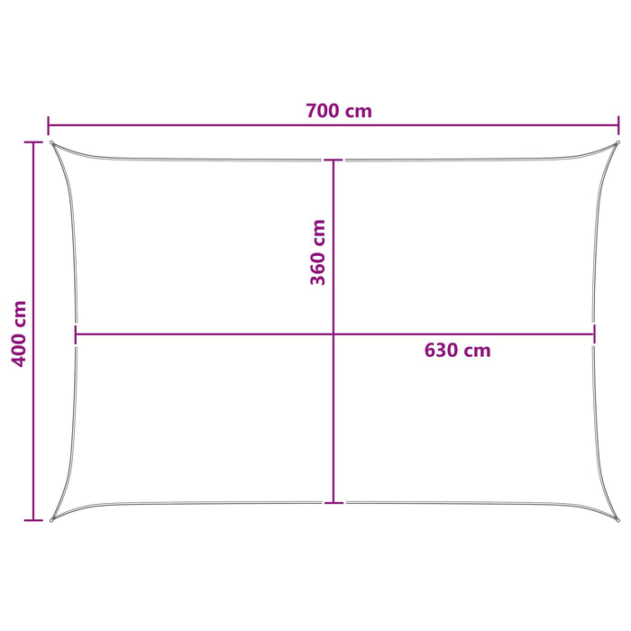 Pânză de umbră Galben și alb 4 x 7 m HDPE WALTI