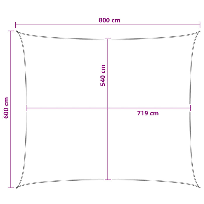 Pânză de umbră 6 x 8 m HDPE Dreptunghiular Galben și alb - WALTI WALTI