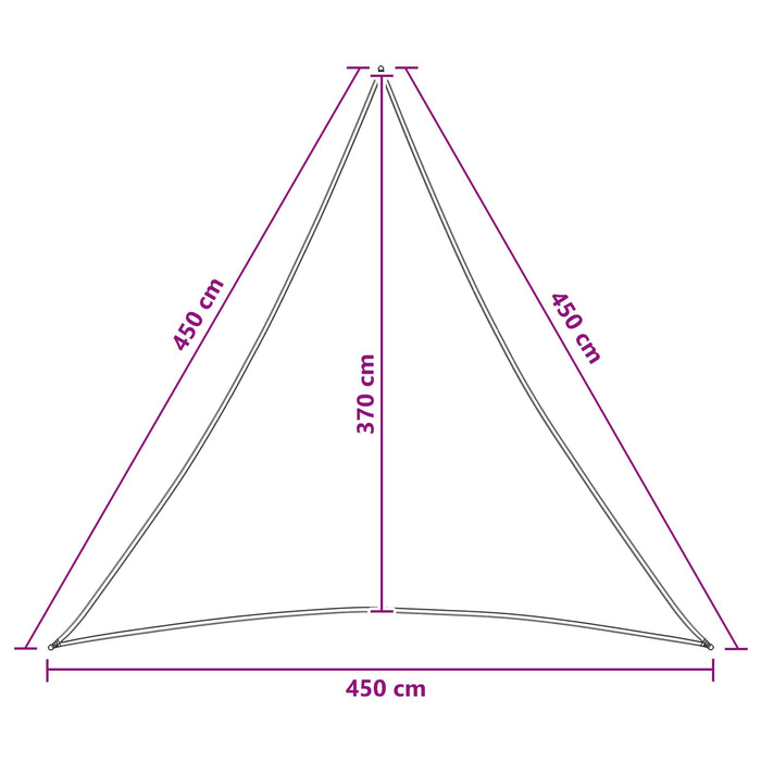 Pânză de umbră 4,5 x 4,5 x 4,5 m HDPE WALTI