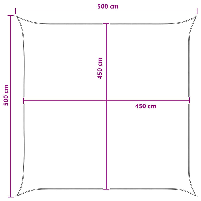 Pânză de umbră Gri deschis și alb. 5 x 5 m HDPE WALTI