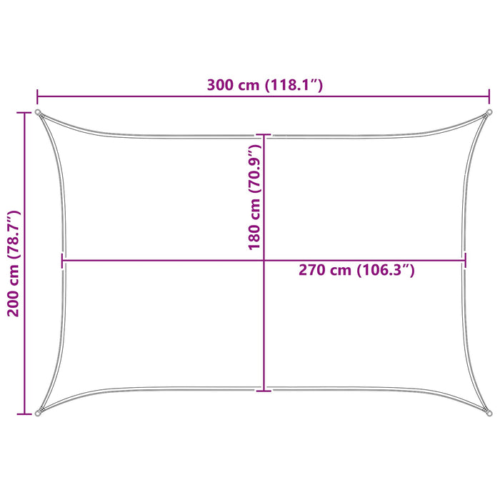Pânză de umbră Gri deschis și alb. 2 x 3 m HDPE WALTI