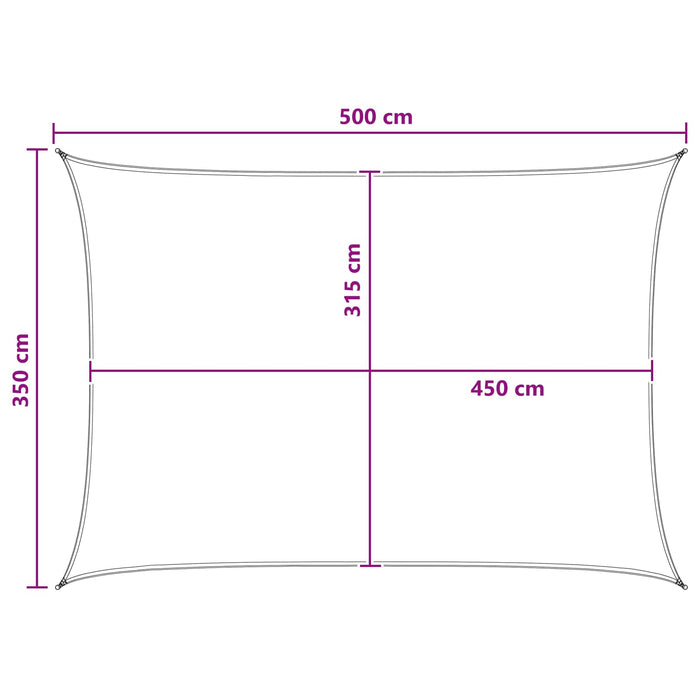 Pânză de umbră Gri deschis și alb. 3,5 x 5 m HDPE WALTI