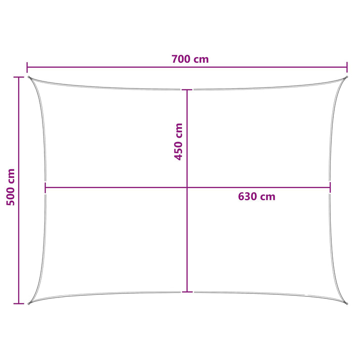 Pânză de umbră Gri deschis și alb. 5 x 7 m HDPE WALTI