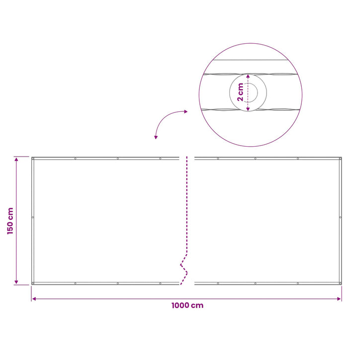 Ecran de intimitate pentru balcon 150 x 1000 cm - WALTI WALTI