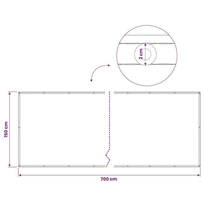 Ecran de intimitate pentru balcon 150 x 700 cm WALTI