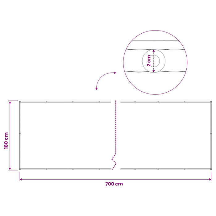 Ecran de intimitate pentru balcon 180 x 700 cm WALTI