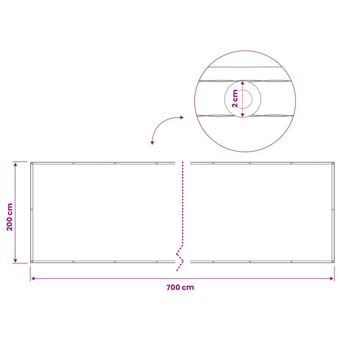 Ecran de intimitate pentru balcon 200 x 700 cm WALTI