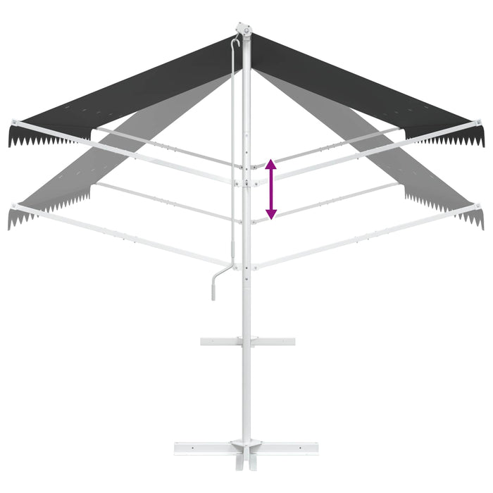 Marchiză liberă 4 × 3 m Poliester Antracit WALTI