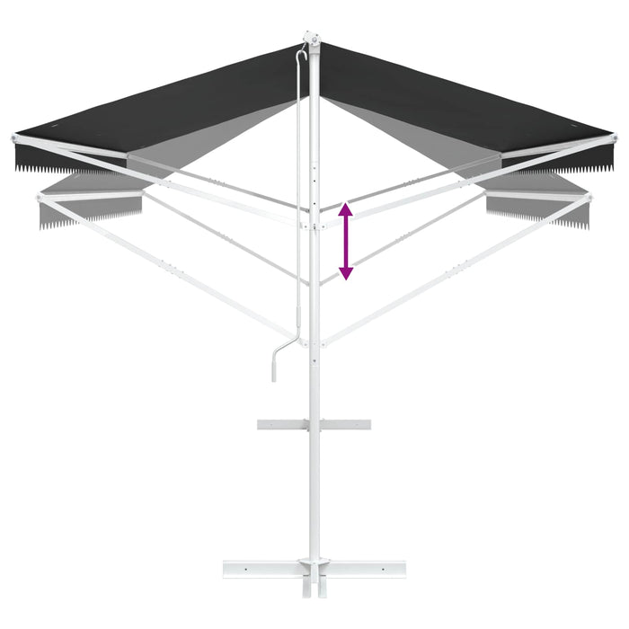 Marchiză liberă Antracit 5 x 3 m Poliester WALTI