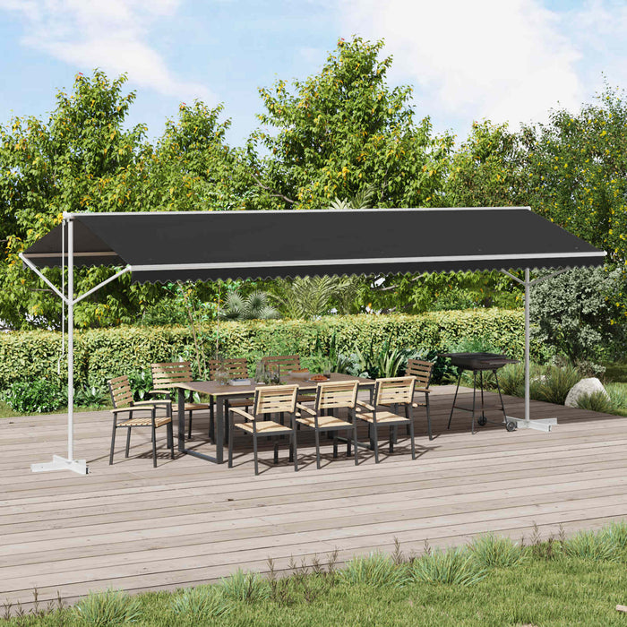 Marchiză liberă Antracit 6 x 3 m Poliester WALTI