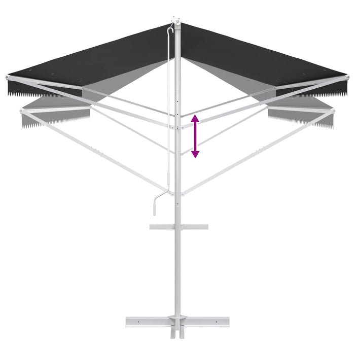 Marchiză liberă Antracit 6 x 3 m Poliester WALTI