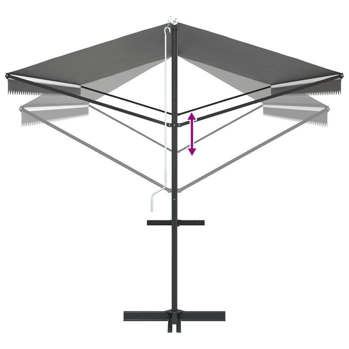 Marchiză liberă Gri 6 x 3 m Poliester WALTI