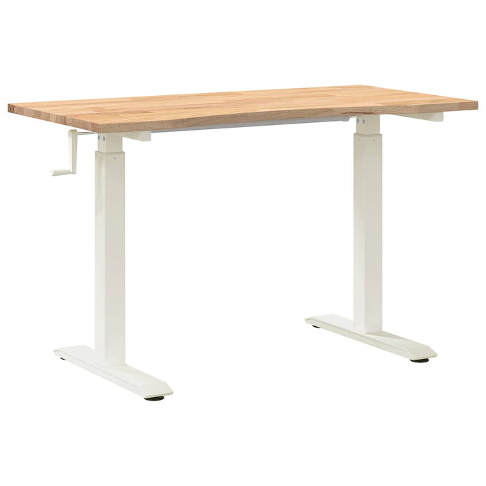 Birou Alb și Natural 120 x 60 cm Lemn de stejar masiv - WALTI WALTI