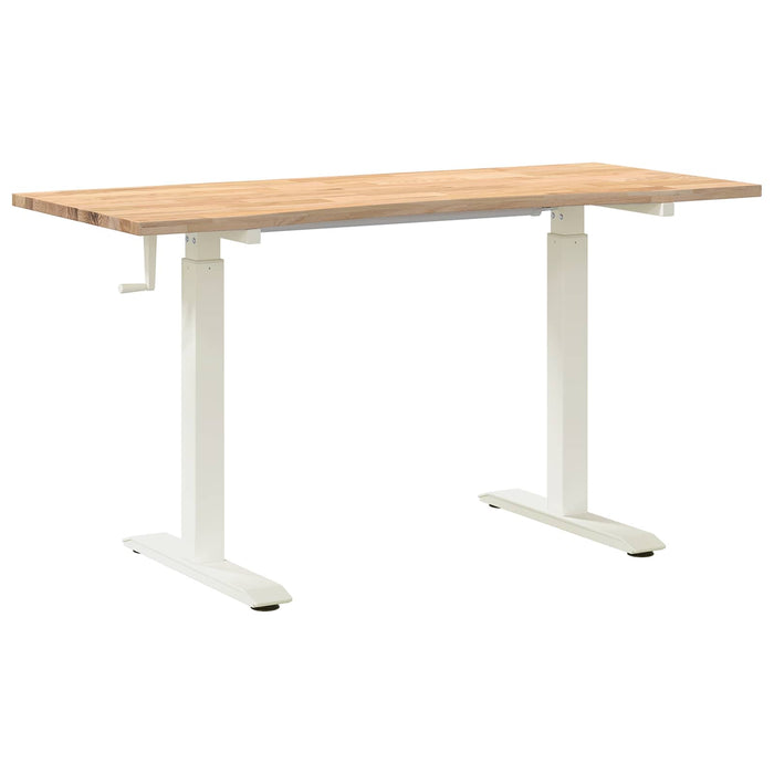 Birou Alb și Natural 140 x 60 cm Lemn de stejar masiv - WALTI WALTI