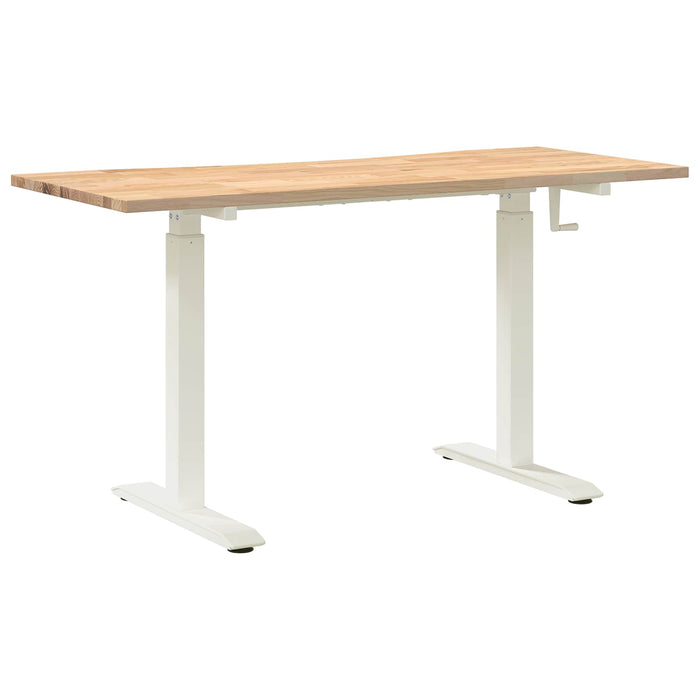 Birou Alb și Natural 140 x 60 cm Lemn de stejar masiv - WALTI WALTI