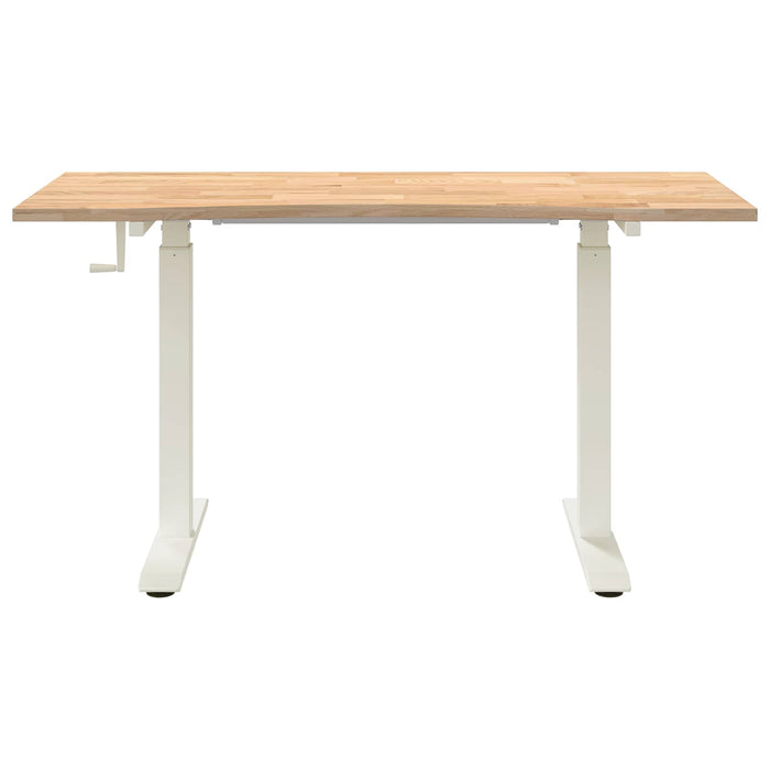 Birou Alb și Natural 140 x 60 cm Lemn de stejar masiv - WALTI WALTI