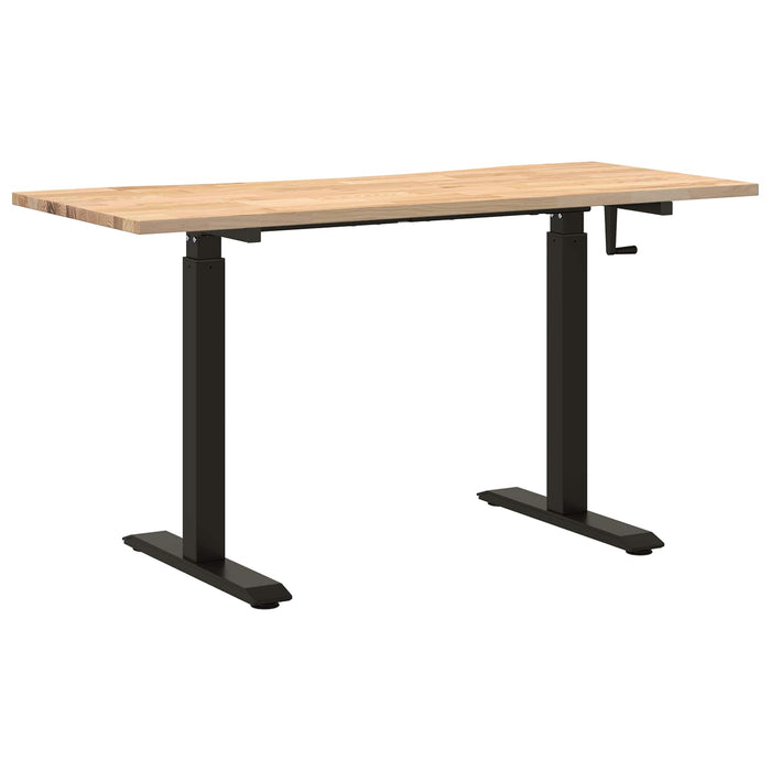 Birou Negru și natural 140 x 60 cm Lemn de stejar masiv - WALTI WALTI
