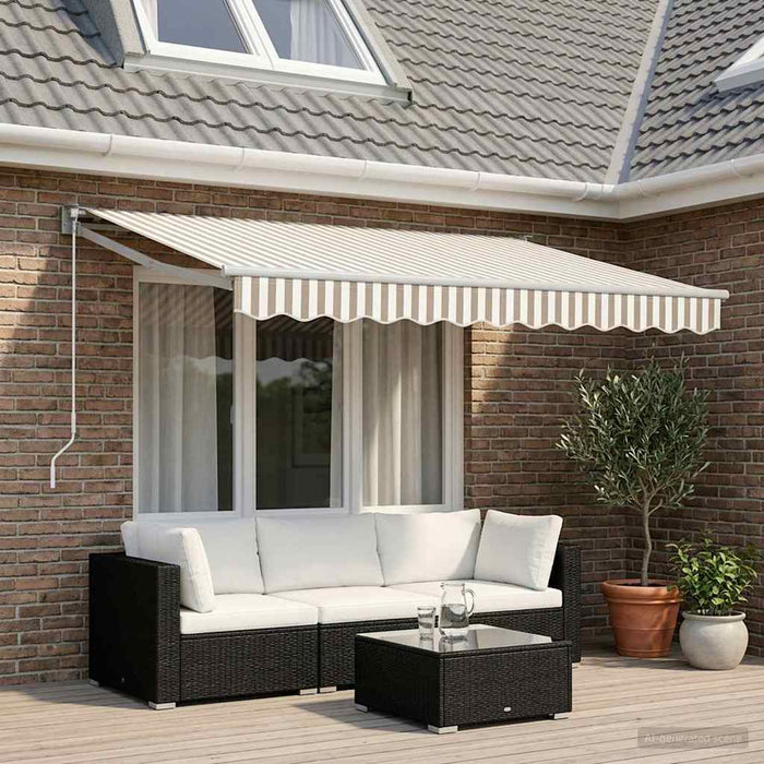 Copertină retractabilă Gri deschis și alb. 3,5 x 2,5 m - WALTI WALTI