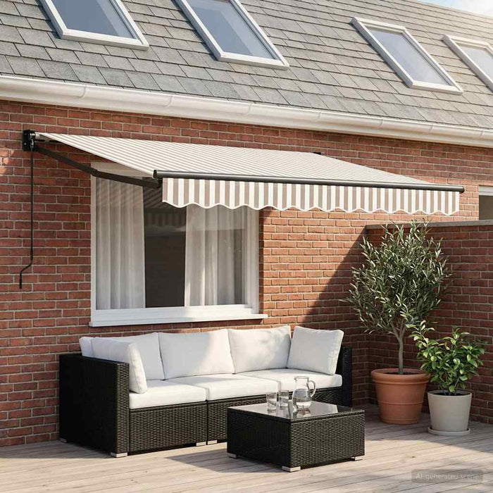 Copertină retractabilă Gri deschis și alb. 3 x 2,5 m - WALTI WALTI