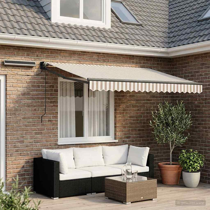 Cort electric retractabil Gri deschis și alb. - WALTI WALTI