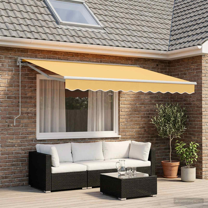 Copertină retractabilă Nisipiu 2,5 x 2 m Poliester și Aluminiu WALTI
