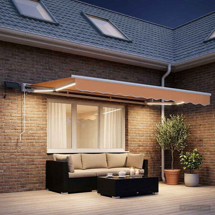 Cadru manual de marchiză cu LED-uri Nisipiu 3 x 2,5 m WALTI