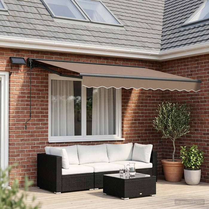 Cadru manual de marchiză cu LED-uri Gri taupe 2,5 x 2 m WALTI