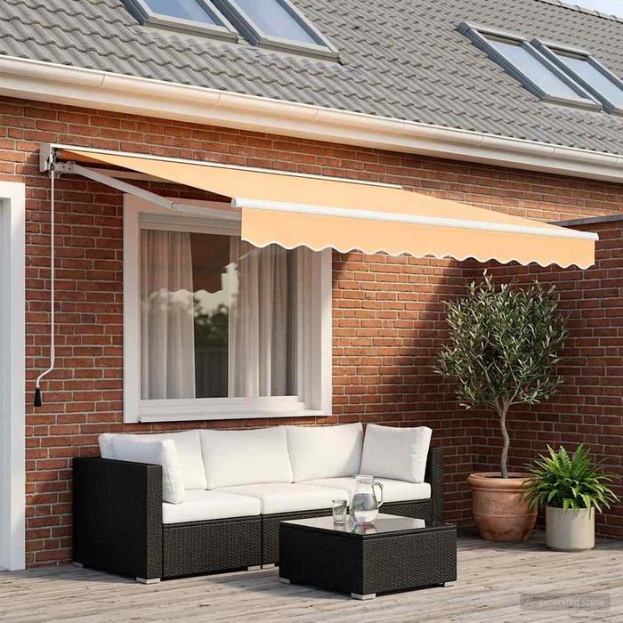 Copertină retractabilă Nisipiu 3,5 x 2 m Poliester și Aluminiu - WALTI WALTI