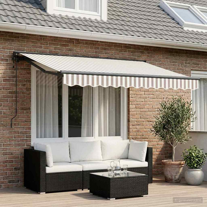 Cort electric retractabil Gri deschis și alb. 3 x 2 m WALTI
