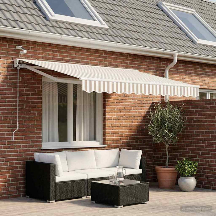 Cort electric retractabil Gri deschis și alb. 3 x 2,5 m - WALTI WALTI