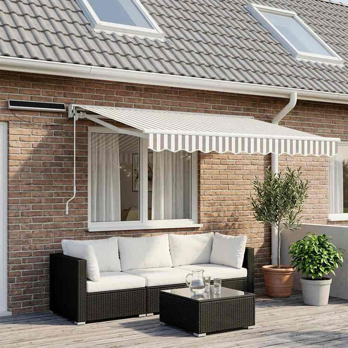 Cort electric retractabil Gri deschis și alb. 3 x 2 m WALTI
