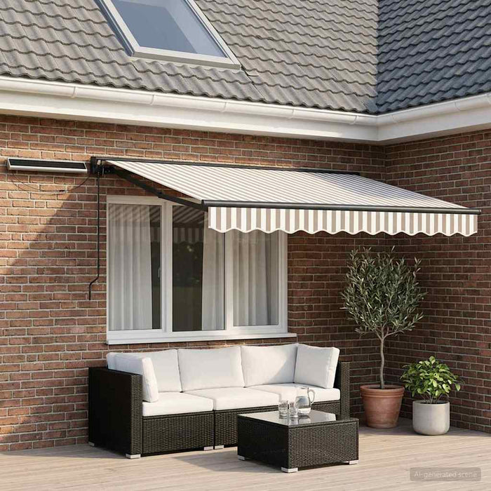 Cort electric retractabil Gri deschis și alb. 3,5 x 2 m - WALTI WALTI