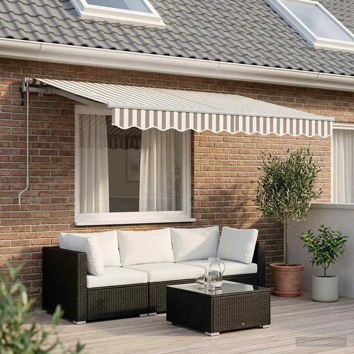 Cortina Retractabilă Gri deschis și alb. 3 x 2 m țesătură WALTI