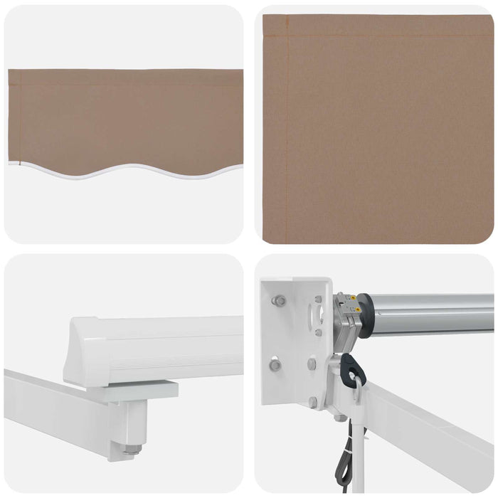 Copertină retractabilă Gri taupe 3,5 x 2 m Poliester și metal WALTI