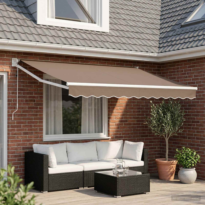 Copertină retractabilă Gri taupe 3,5 x 2 m Poliester și metal WALTI