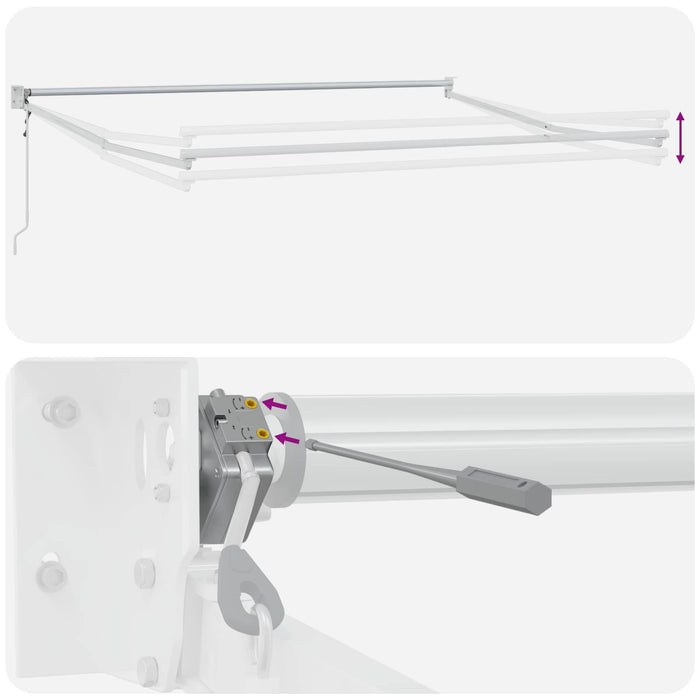 Copertină retractabilă Gri taupe 3,5 x 2 m Poliester și metal WALTI