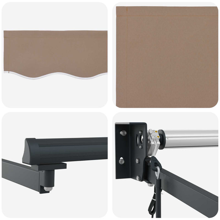 Cort electric retractabil Gri taupe 100% Poliester și Aluminiu WALTI