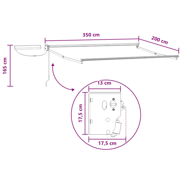 Cort electric retractabil Gri taupe 3,5 x 2 m - WALTI WALTI