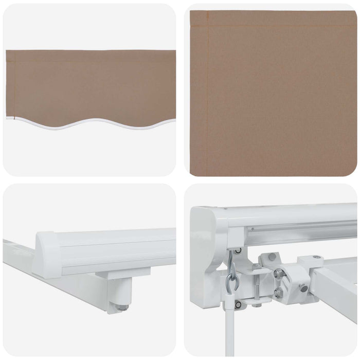 Cadru manual de marchiză cu LED-uri Gri taupe 3,5 x 2 m - WALTI WALTI