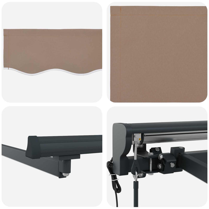 Cort electric retractabil Gri taupe 3,5 x 2 m WALTI
